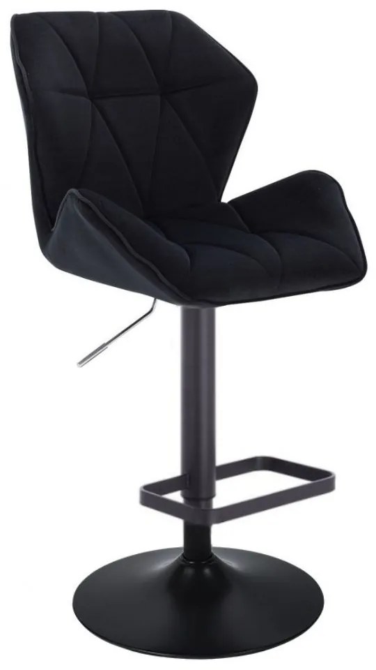 LuxuryForm DESIGN Barová stolička MILANO MAX VELUR na čiernom tanieri - čierna