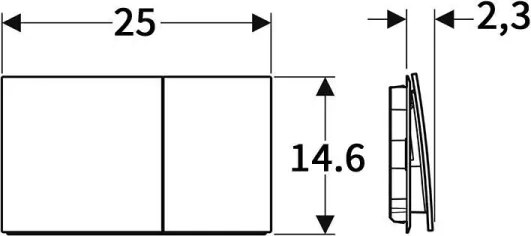 Geberit 115.622.QF.1 - Splachovacie tlačidlo Sigma70 25x14,6 cm kartáčovaná mosadz