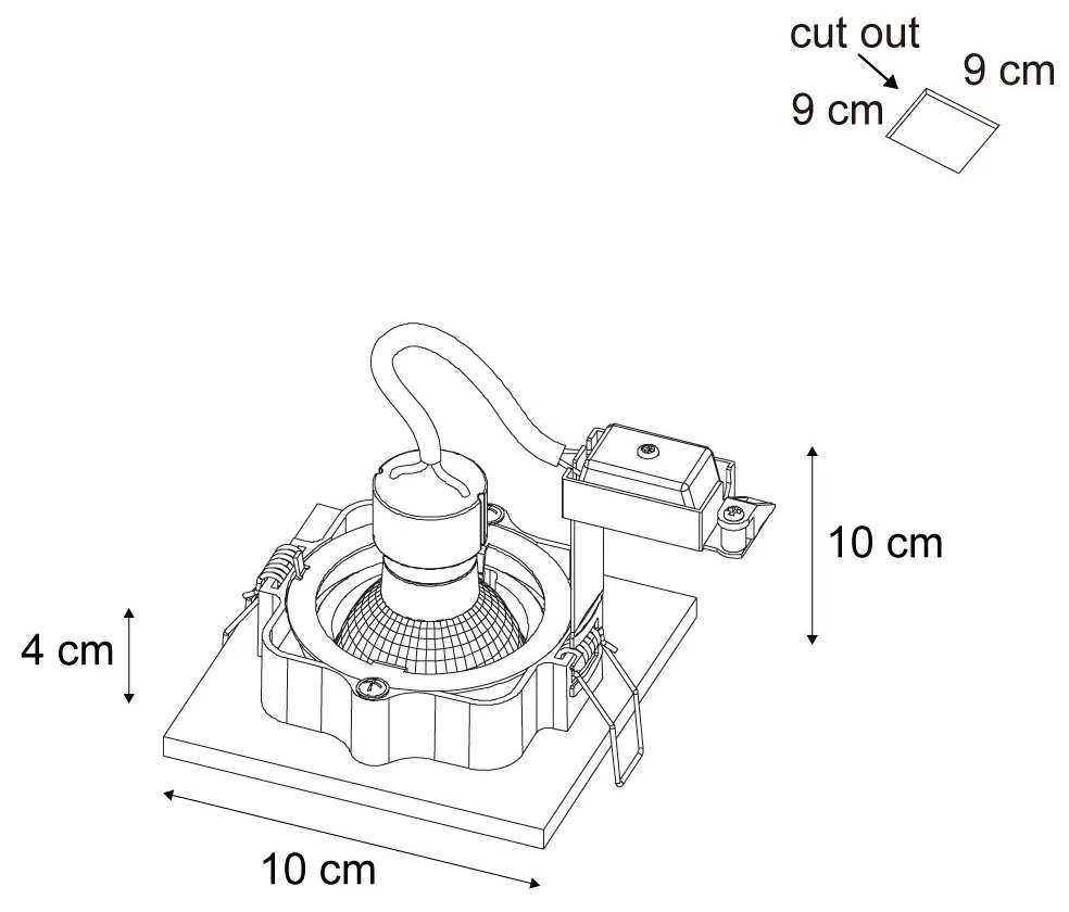 Sada 6 moderných zapustených bodových svetiel béžová GU10 50 mm otočné a naklápacie - Qure