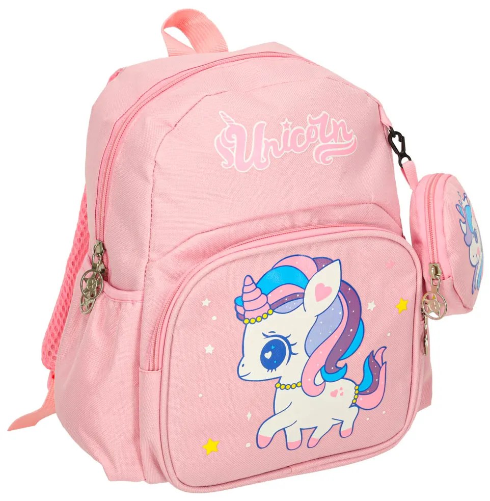 KIK Ružový detský batoh s jednorožcom do škôlky 7 L, odolný ľahký 30×22×11 cm