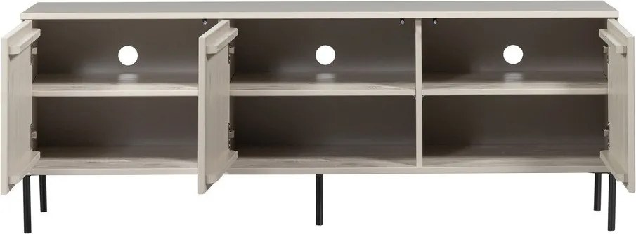 Svetlosivý TV stolík z borovicového dreva 150x56x44 cm New Gravure – WOOOD