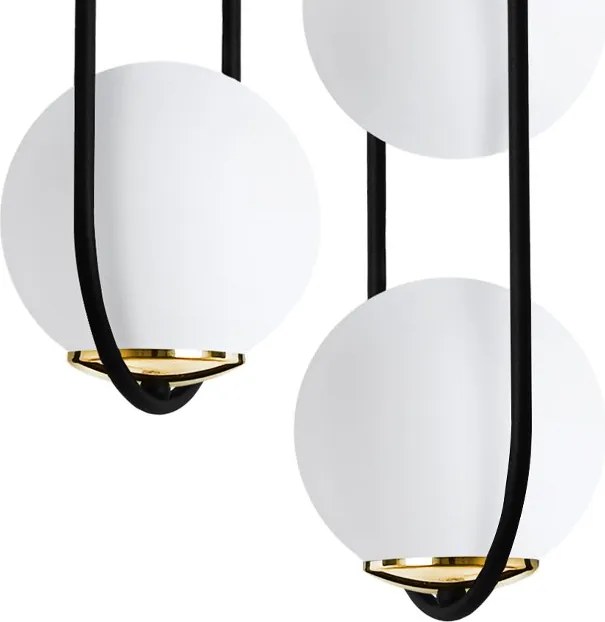 Závesné svietidlo Florence, 2x biele sklenené tienidlo, b/g, U