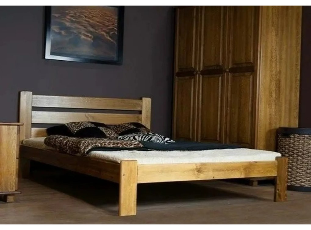 Posteľ ELIZA 90x200cm z masívu borovice Dub