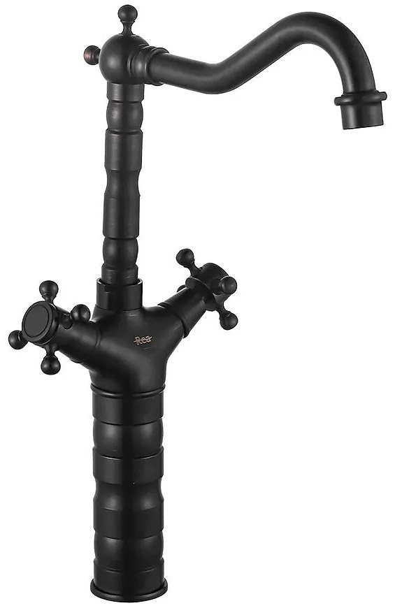 Drezová umývadlová batéria Rea Rustico brúsená čierna