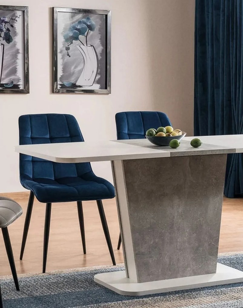 Stolička Chic Velvet námornícka modrá – čierne nohy