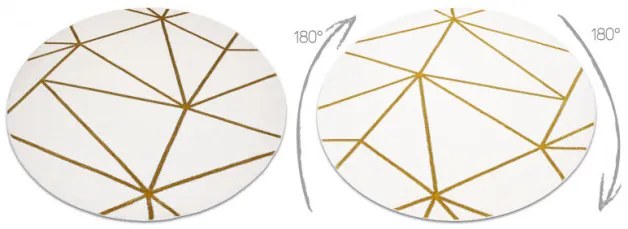 Koberec EMERALD exkluzívny 1013 kruh - glamour, geometrický krémový/zlatý