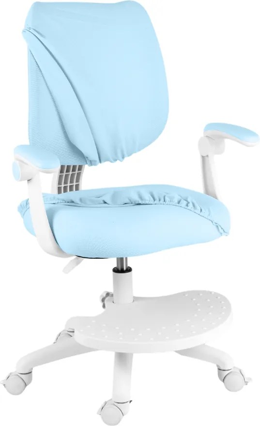 Detská rastúca stolička Neoseat JUNI 022 — látka, prateľný poťah, modrá