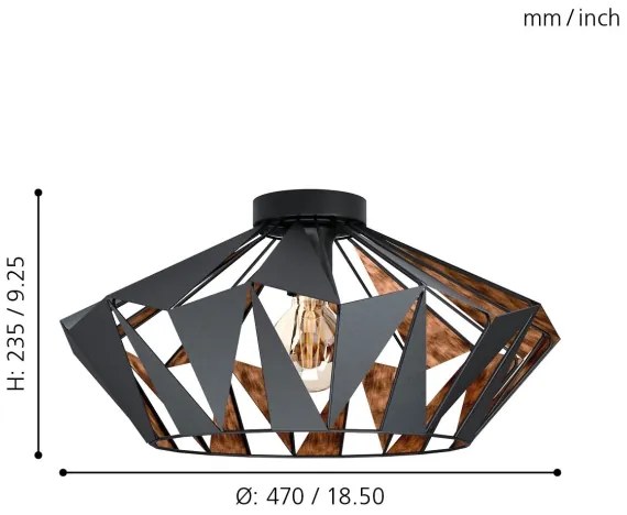 Eglo 43399 - Stropné svietidlo CARLTON 6 1xE27/60W/230V