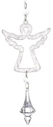 DECOLED Závesná dekorácia akryl, anjel, 8,5 cm