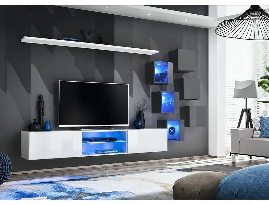 Obývacia Stena Switch Xxi  Biely/Grafit