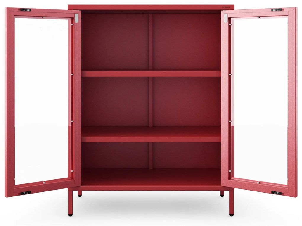 Vitrína GINA, 800 x 1015 x 400 mm, Modern: červená farba