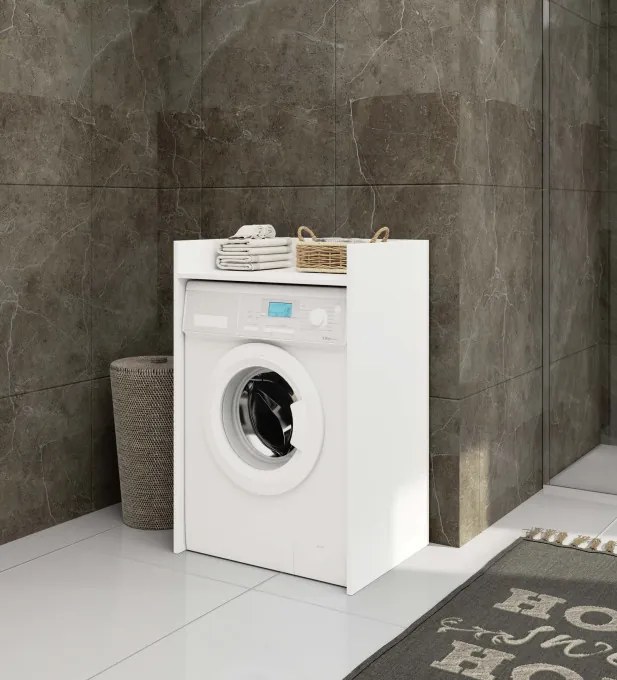Kúpeľňová skrinka na práčku FIN biela