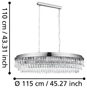 Eglo 39495 - Luster na reťazi VALPARAISO 13xE14/40W/230V lesklý chróm