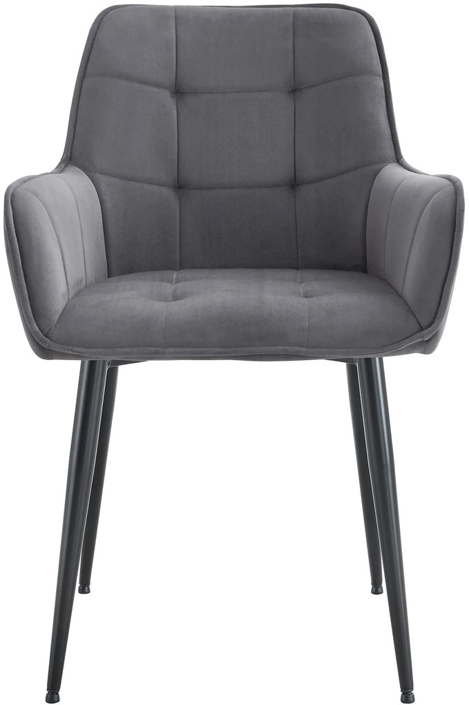 Jedálenská stolička Ferndale - zamat - tmavošedá