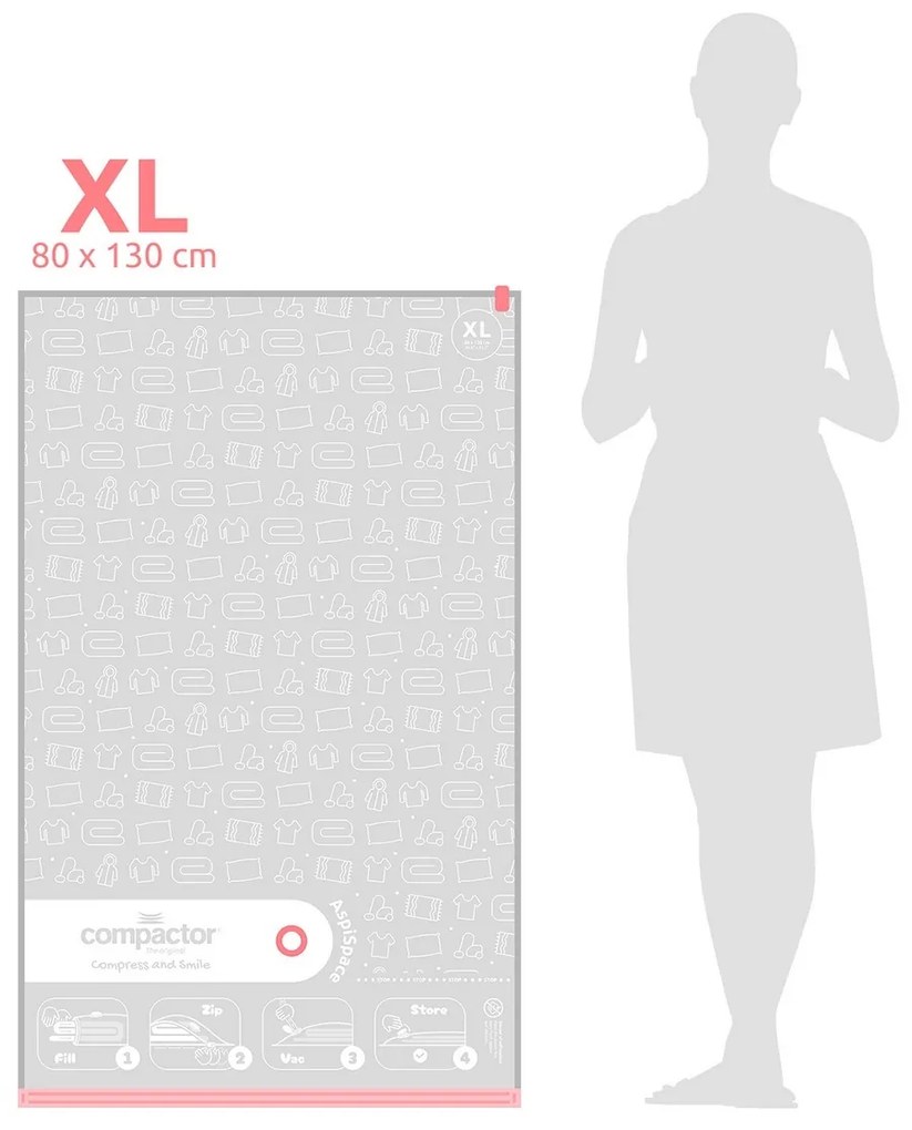 Compactor Súprava vákuových úložných vriec Aspispace XL 140 l, 80 x 130 cm, 3 ks, 3 ks