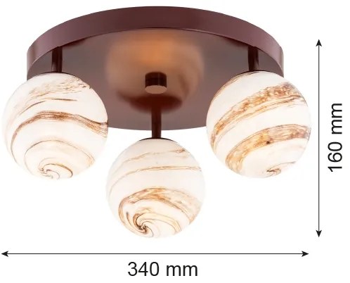Argon 6292 - Stropné svietidlo FABIO 3xE14/7W/230V alabaster hnedá