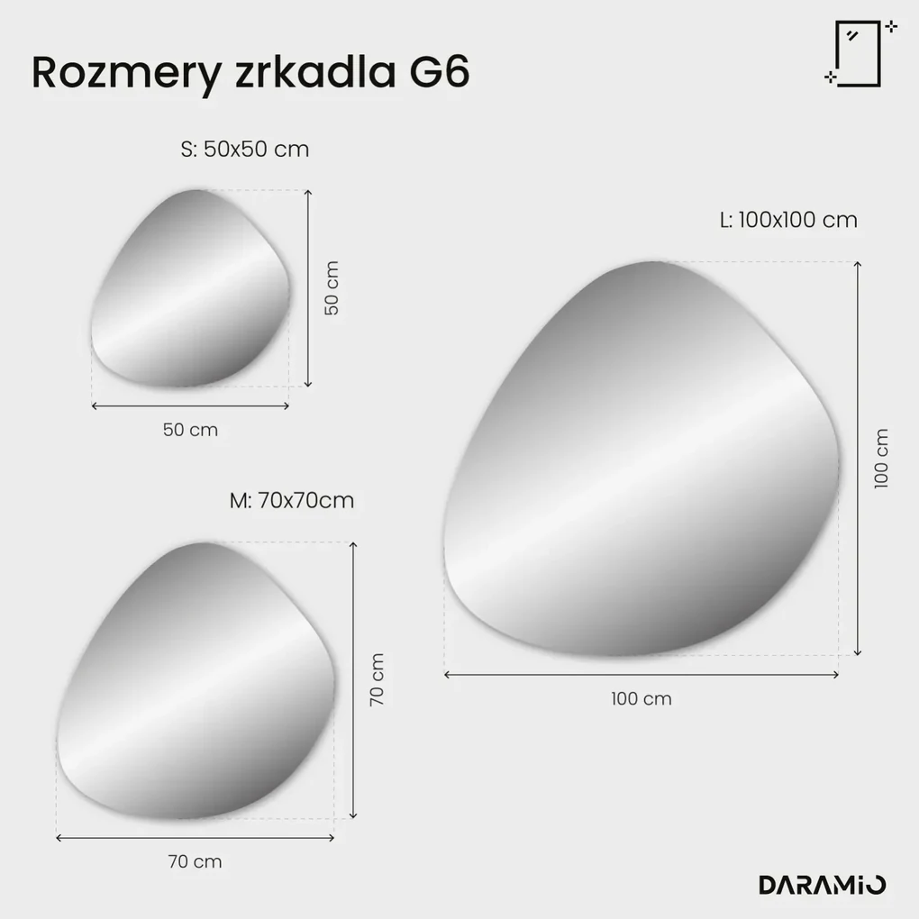 Atypické zrkadlo s LED osvetlením G6