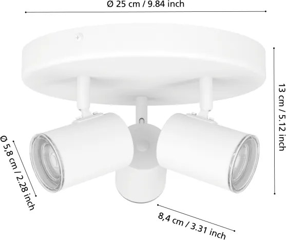 Eglo 901962 - Kúpeľňové bodové svietidlo CONSUMA 3xGU10/5W/230V IP44 biela
