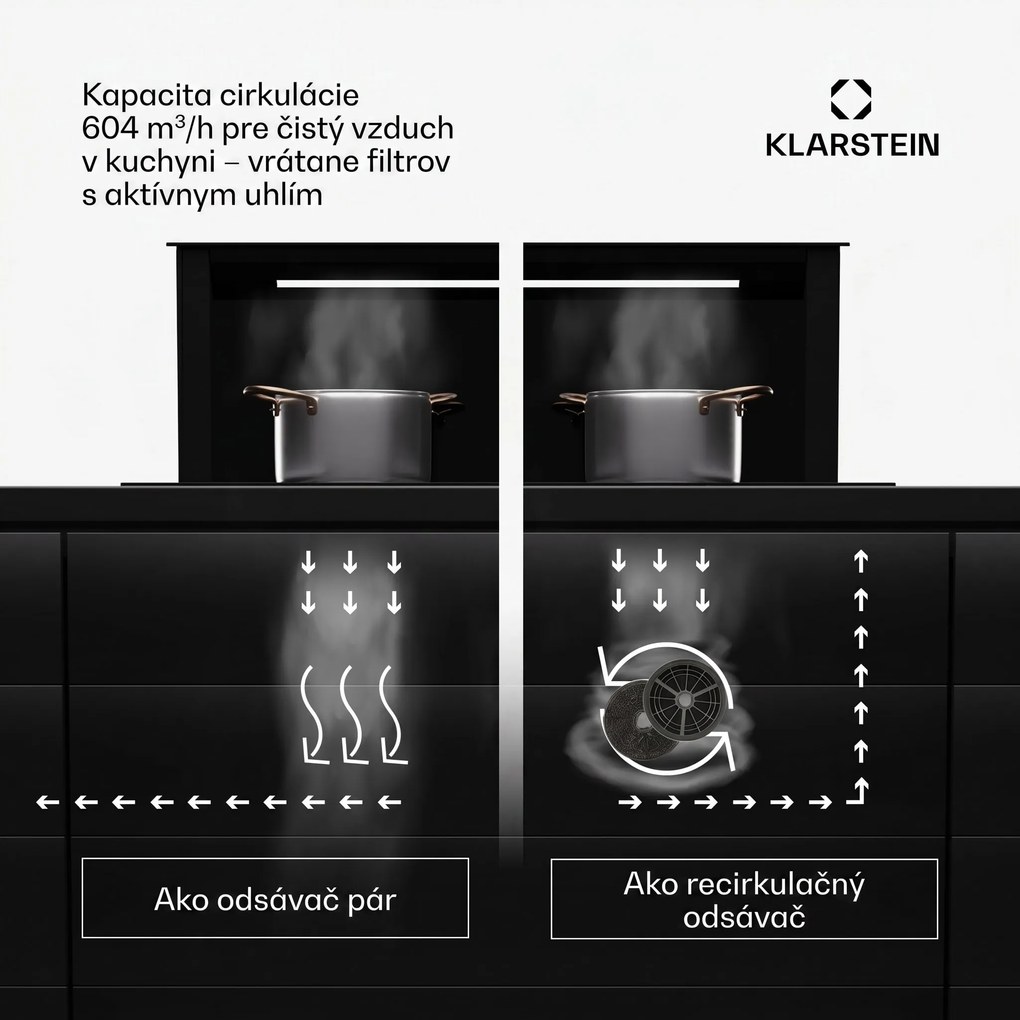 Klarstein Royal Flush Eco 75 digestor 75 cm 714 m³/h EEK A++