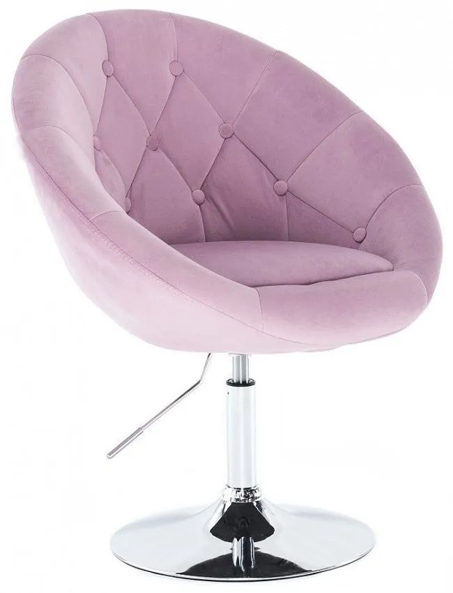 LuxuryForm DESIGN Kreslo VERA VELUR na striebornom tanieri - levanduľa
