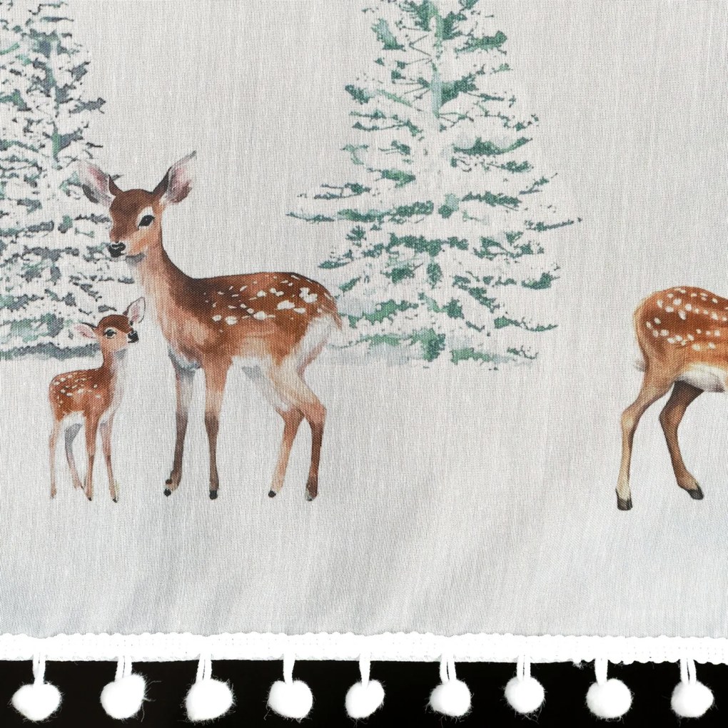 KRÁTKA VIANOČNÁ ZÁCLONA NA PÁSKE XMAS18 150X70 CM VZOROVANÁ