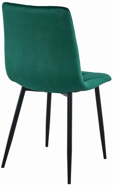 Set dvoch jedálenských stoličiek LIBRA zamatové zelené (čierne nohy)