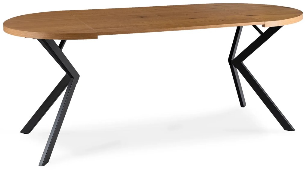 PROXIMA.store - Okrúhly rozkladací stôl LUGO FARBA: čierna, FARBA NÔH: orech