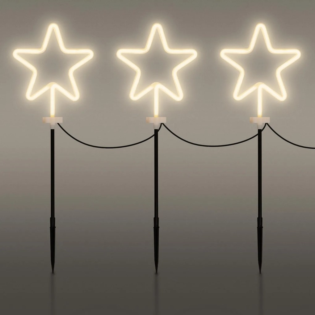 Sada 3 ks LED vánočních dekorací Lester teplá bílá