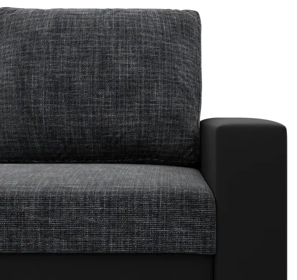 Rohová rozkladacia sedačka LUNA tmavosivá / čierna