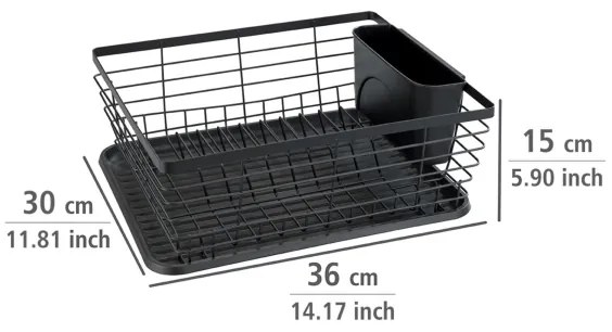 WENKO 54766100 - Odkvapávač na riad BLACK OUTDOOR KITCHEN 36x30 cm čierna/čierna