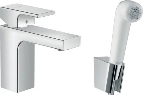 Hansgrohe Vernis Shape, umývadlová batéria 100 s ručnou sprchou Bidette, chrómová, 71216000