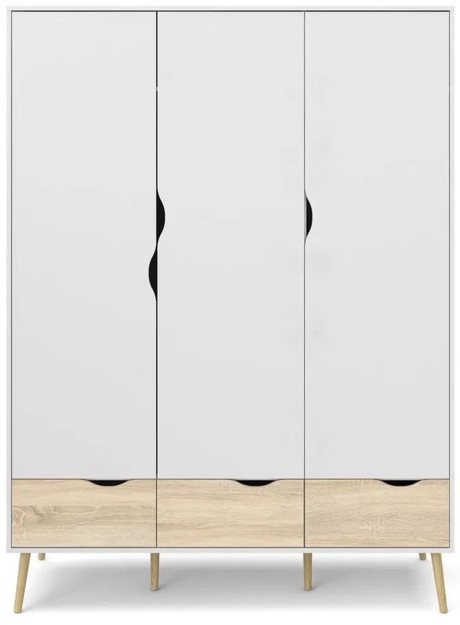 Biela šatníková skriňa Tvilum Oslo, 147 x 200 cm