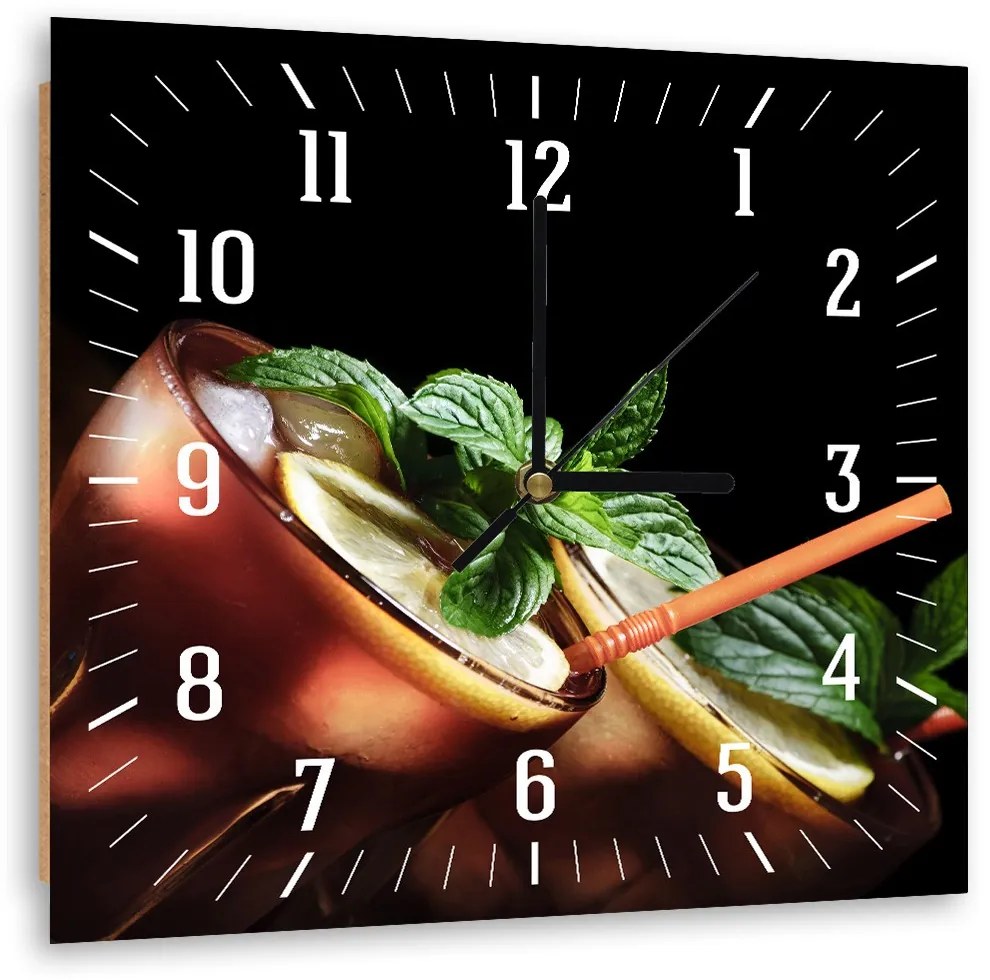 Gario Hodiny na stenu Koktail Cuba libre Rozmery: 80 x 80 cm