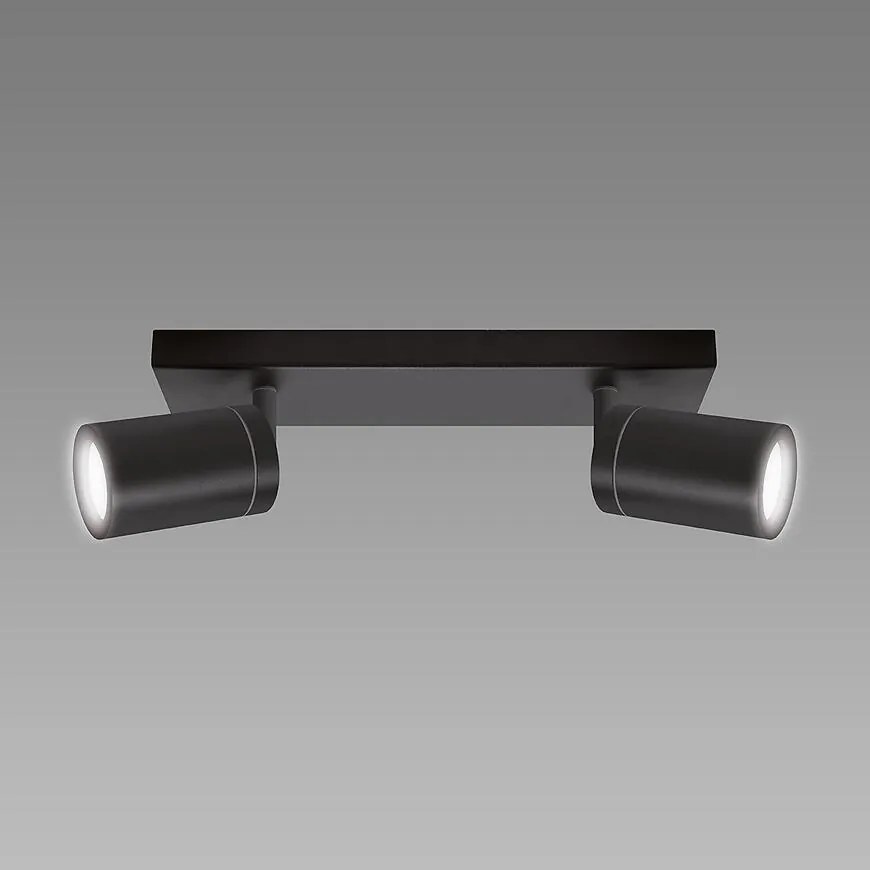 Stropné bodové svietidlo TENOR GU10 2L BLACK 04071 IP44 LS2