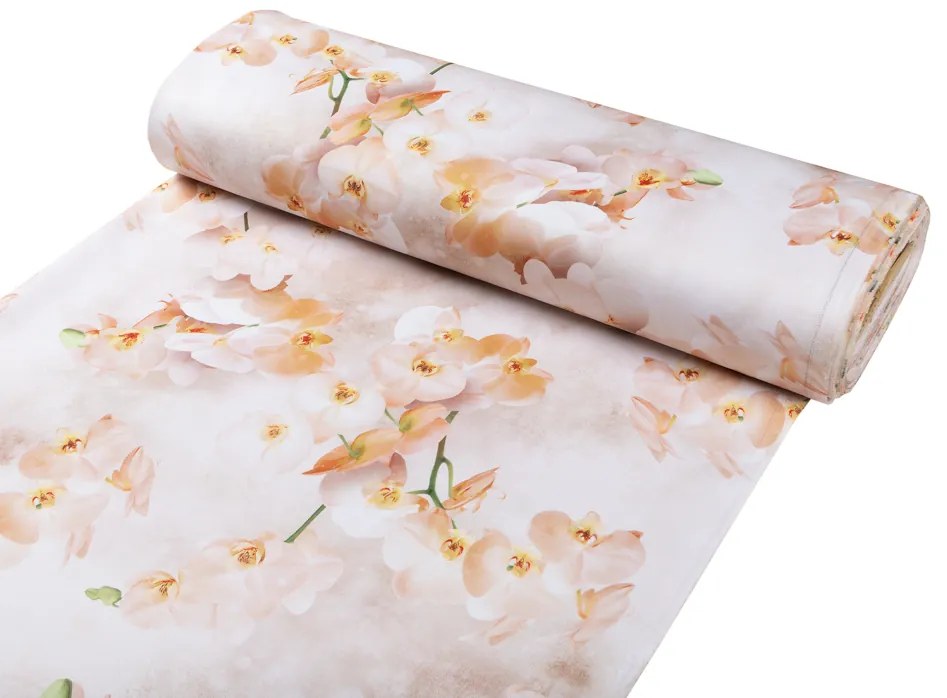 Biante Teflónový behúň na stôl TF-045 Orchidey na béžovom 35x180 cm