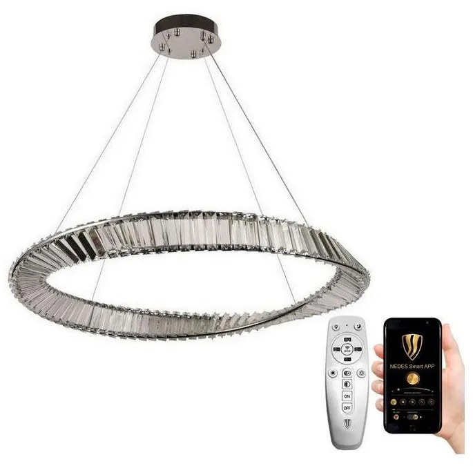 NEDES LED Stmievateľný krištáľový luster na lanku LED/50W/230V + diaľkové ovládanie ND3606