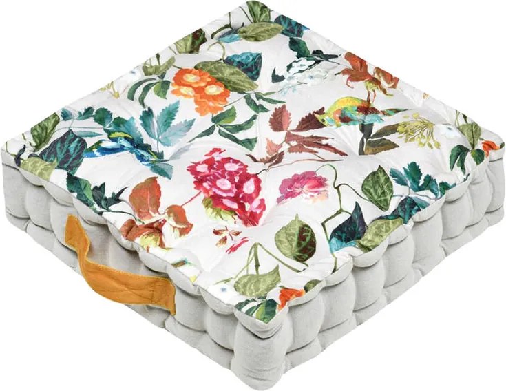Sedací vankúš na zem EMMY kvetinová sada 4 ks