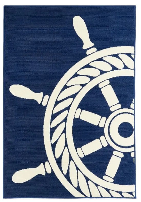 Tmavomodrý vonkajší koberec Floorita Navy, 133 × 190 cm