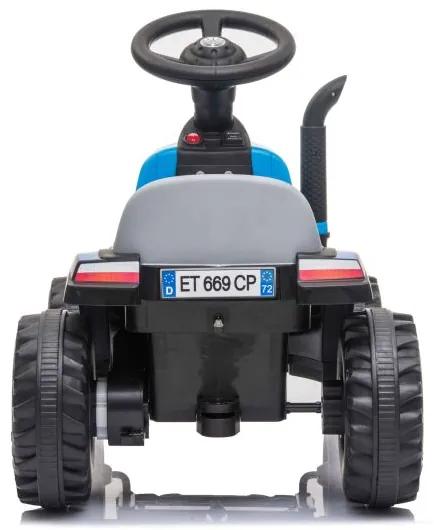 LEAN TOYS Batériový traktor s prívesom A009 modrý
