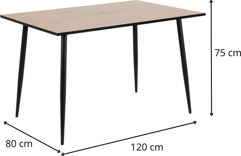 Jedálenský set Wilma dub divoký/čierny