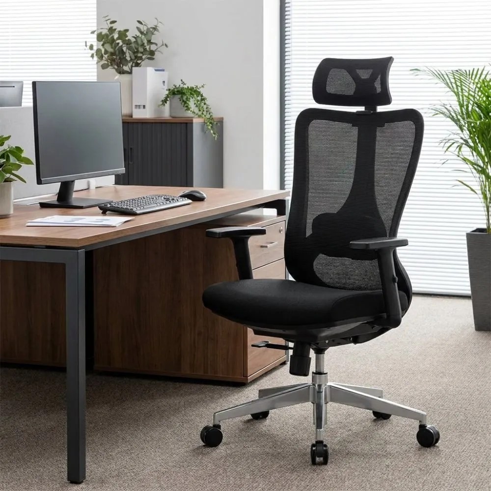 Kancelárska ergonomická stolička Neoseat AMADORA — čierna, nosnosť 150 kg