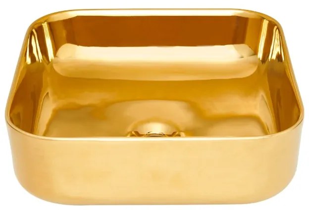 Invena Reja, keramické umývadlo na dosku 390x390x140 mm, zlatá lesklá, INV-CE-39-009-C