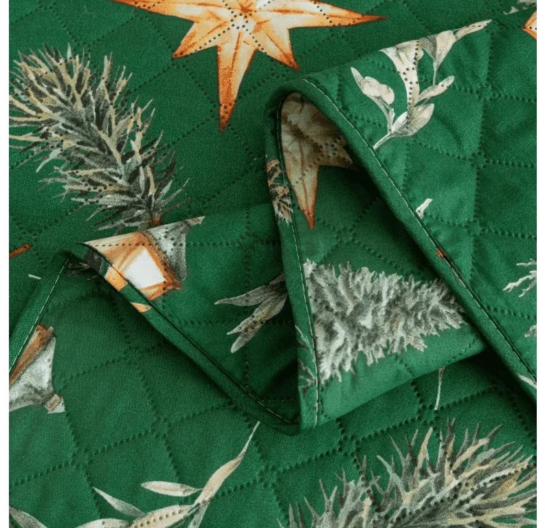Prehoz na posteľ GREEN CHRISTMAS zelený Rozmer: 170 x 210 cm