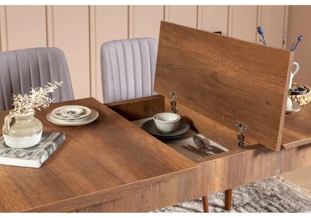 Jedálenský rozkladací stôl Vina 129/163 cm orech
