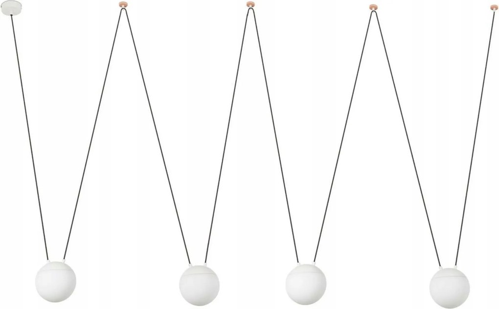 Faro Mine Pc Space závesné svietidlo, biela, 4x E27, dĺžka kábla 8 m