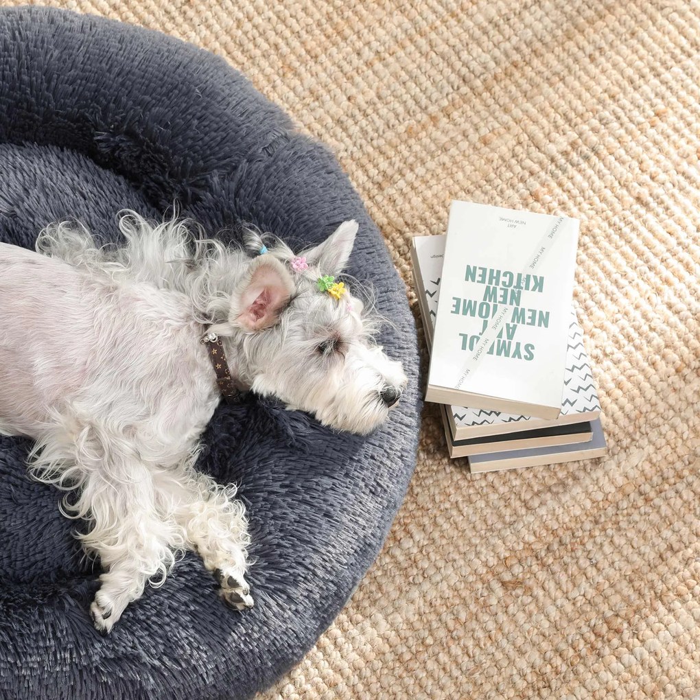 Plyšový pelech Boček M 60 cm tmavosivý