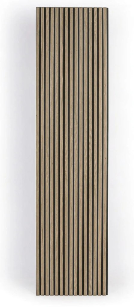 Drevený akustický panel, 2400 x 600 mm, čierny podklad, balenie 5 ks, orech