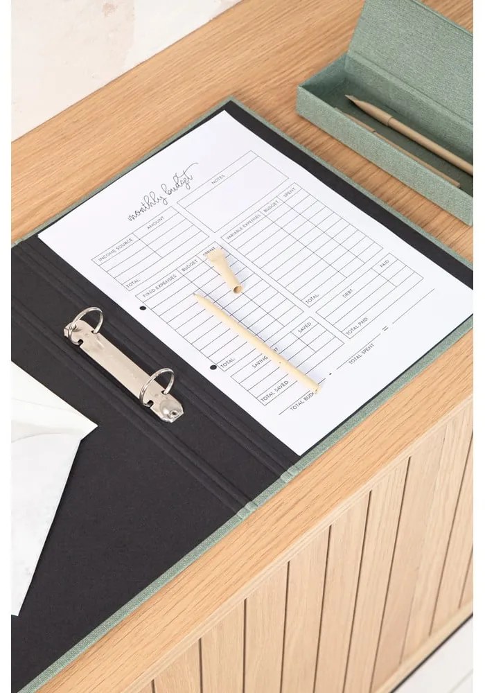 Zelený kartónový organizér Ringo Canvas Paper Laminate – Bigso