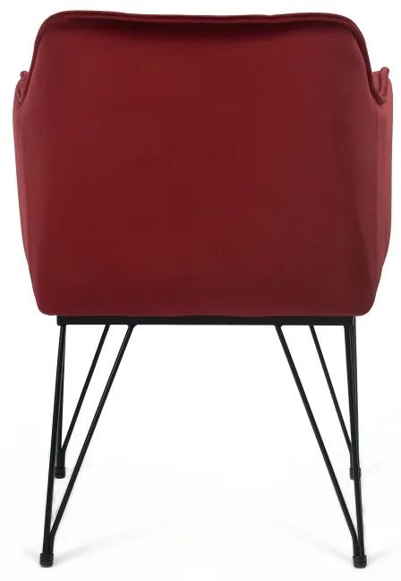 Čalúnená stolička loft s podrúčkami Valencia Pik II - Červený