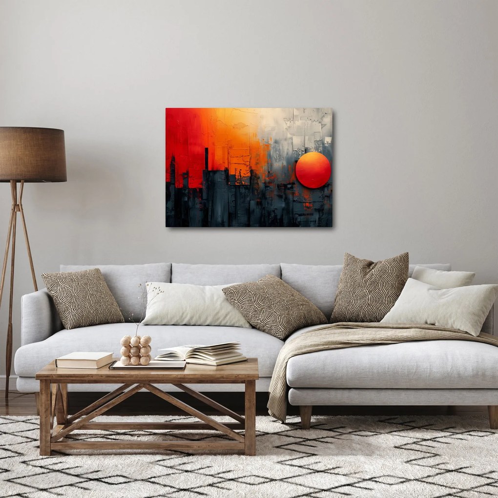Obraz - Abstraktná maľba mesta (70x50 cm)